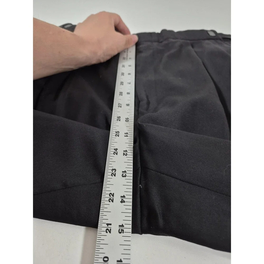 Loro Piana Formal Knight Suit Pants Mens 34x36 Black Wool Tuxedo Pleated